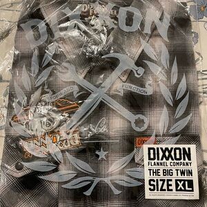 DIXXON Black and Gray the big twin Plaid Flannel Shirt XL